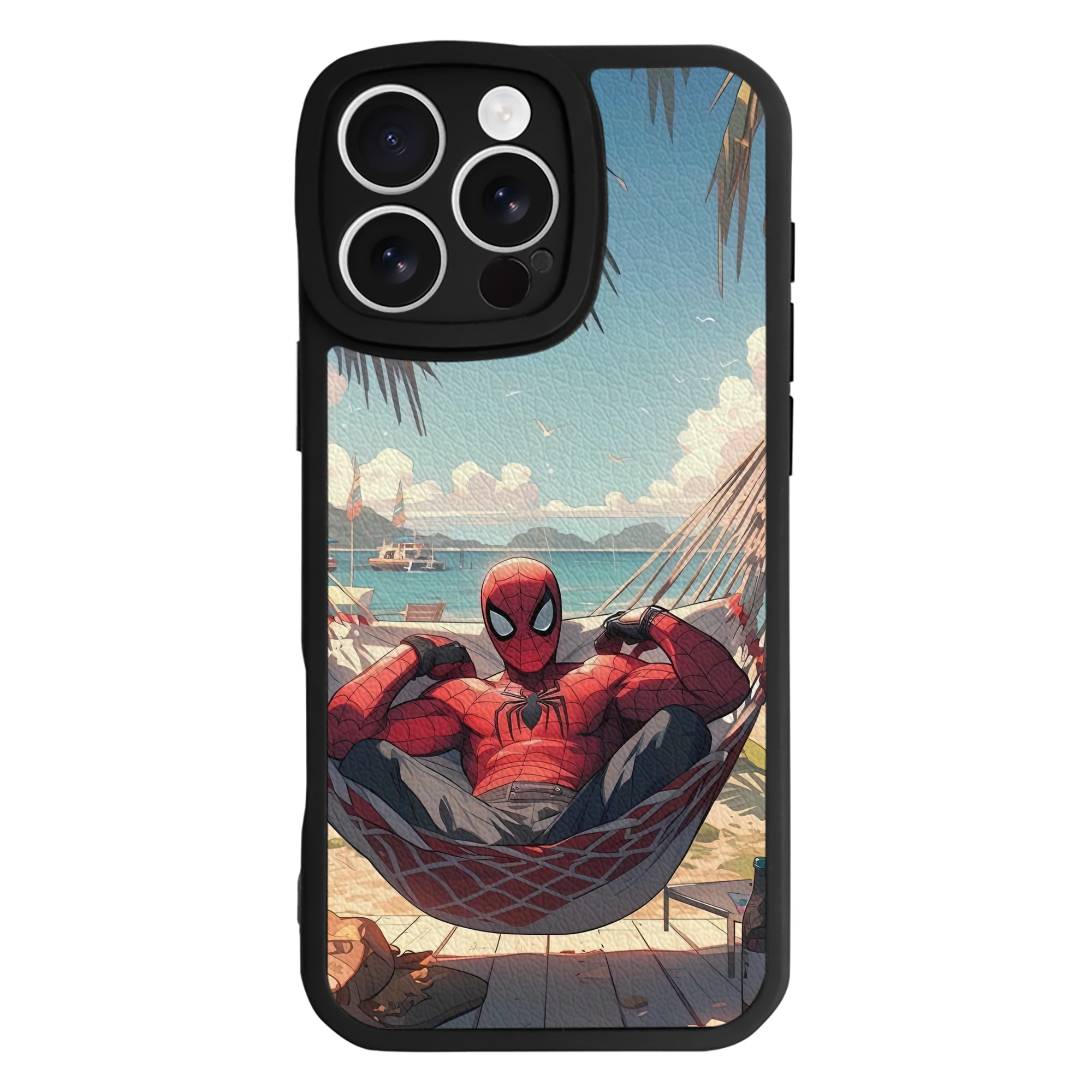 Spider Man スパイダーマン 【iPhone 16シリーズ対応】シリコンスマホケース（レザー調） 材質：シリコン